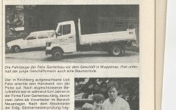 Zeitungsartikel Gründung Felix Gartenbau AG